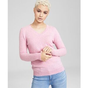 Charter Club Cashmere V-neck Chantilly Pink Sweater Petite